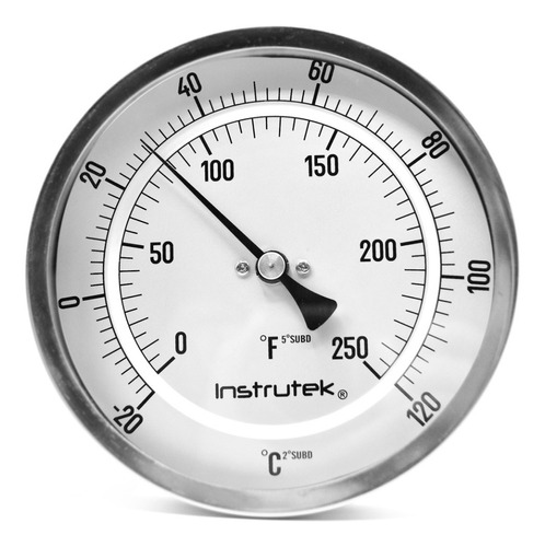 [5011006020120] Termómetro 5 pulgadas, posterior, 1/2" NPT, vástago 6", rango -20 a 120 C-F