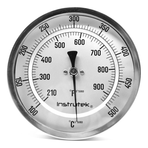 [50110060100500] Termómetro 5 pulgadas, posterior, 1/2" NPT, vástago 6", rango 100 a 500 C-F