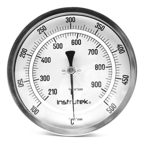 [50110090100500] Termómetro 5 pulgadas, posterior, 1/2" NPT, vástago 9", rango 100 a 500 C-F