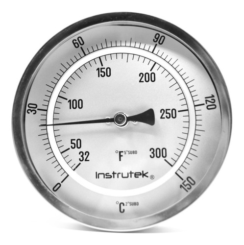 [601100600150] Termómetro 6 pulgadas, posterior, 1/2" NPT, vástago 6", rango 0 a 150 C-F