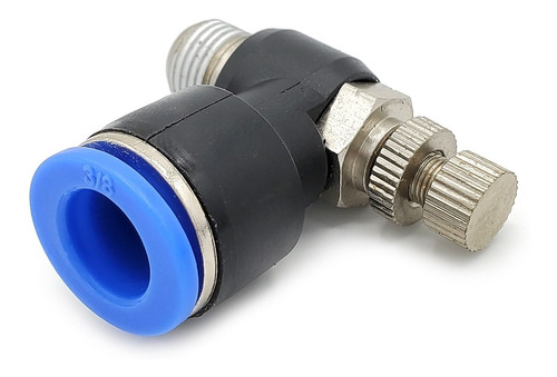 [NSE18N38] Regulador de flujo en codo, 1/8" NPT x 3/8"