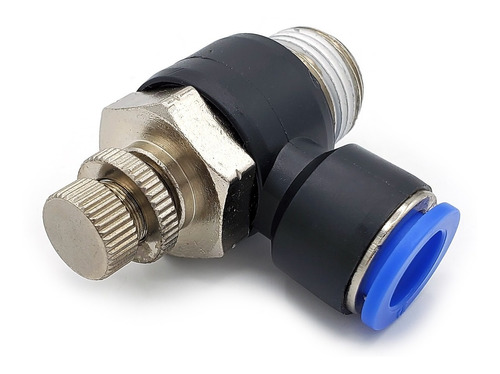 [NSE12N12MM] Regulador de flujo en codo, 1/2" NPT x 12 mm