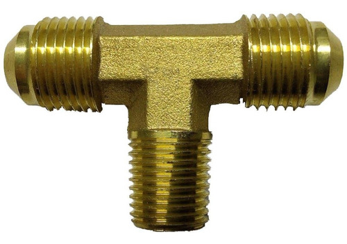 [CTM14NC38F] Conector en Tee, fabricado en latón de 1/4" NPT al Centro X 3/8" Flare