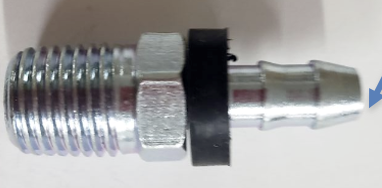 [EMM38N38] Espiga para mangueras con rosca macho de 3/8" NPT x 3/8", fabricado en latón y un recubrimiento en níquel.