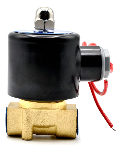 [SOL38NC24VDC] Válvula solenoide normalmente cerrada, cuerpo de latón, conexión a proceso de 3/8" NPT, 24 Volts corriente directa.