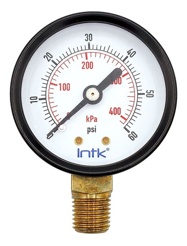 [INTK5110060] Manómetro Para Compresor Carátula 2, 60 Psi (aire, Gas)