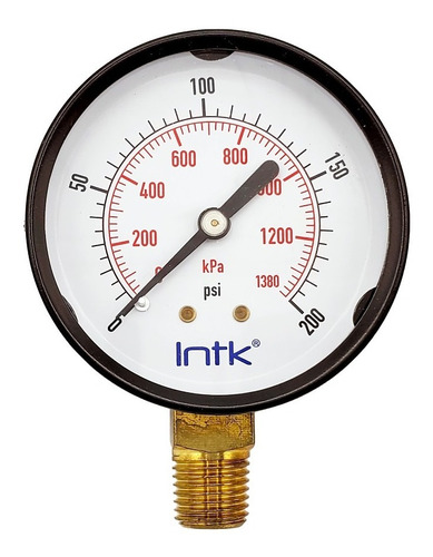 [INTK63100200] Manómetro Para Compresor Carátula 2.5 , 200 Psi (aire, Gas)